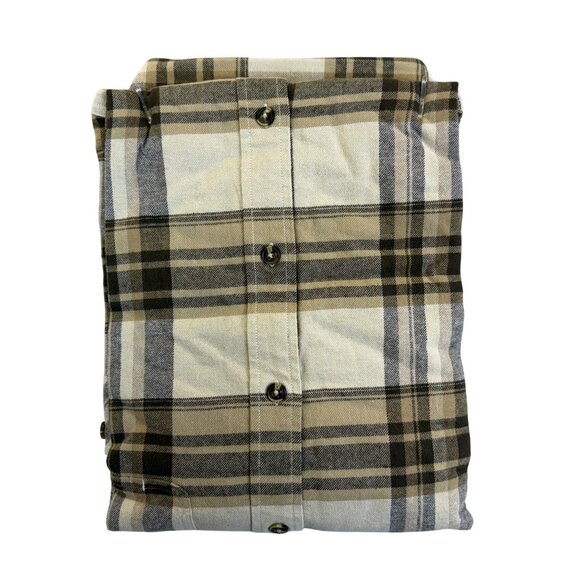Dubinik Mens Beige Plaid Button-Up Shirt Classic Fit Casual Style Size 2XL - New - Picture 2 of 9